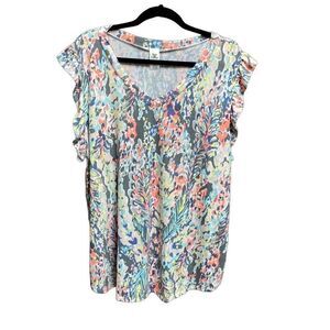 Sew in Love Multi Ruffle Sleeve Top Size 3X NEW